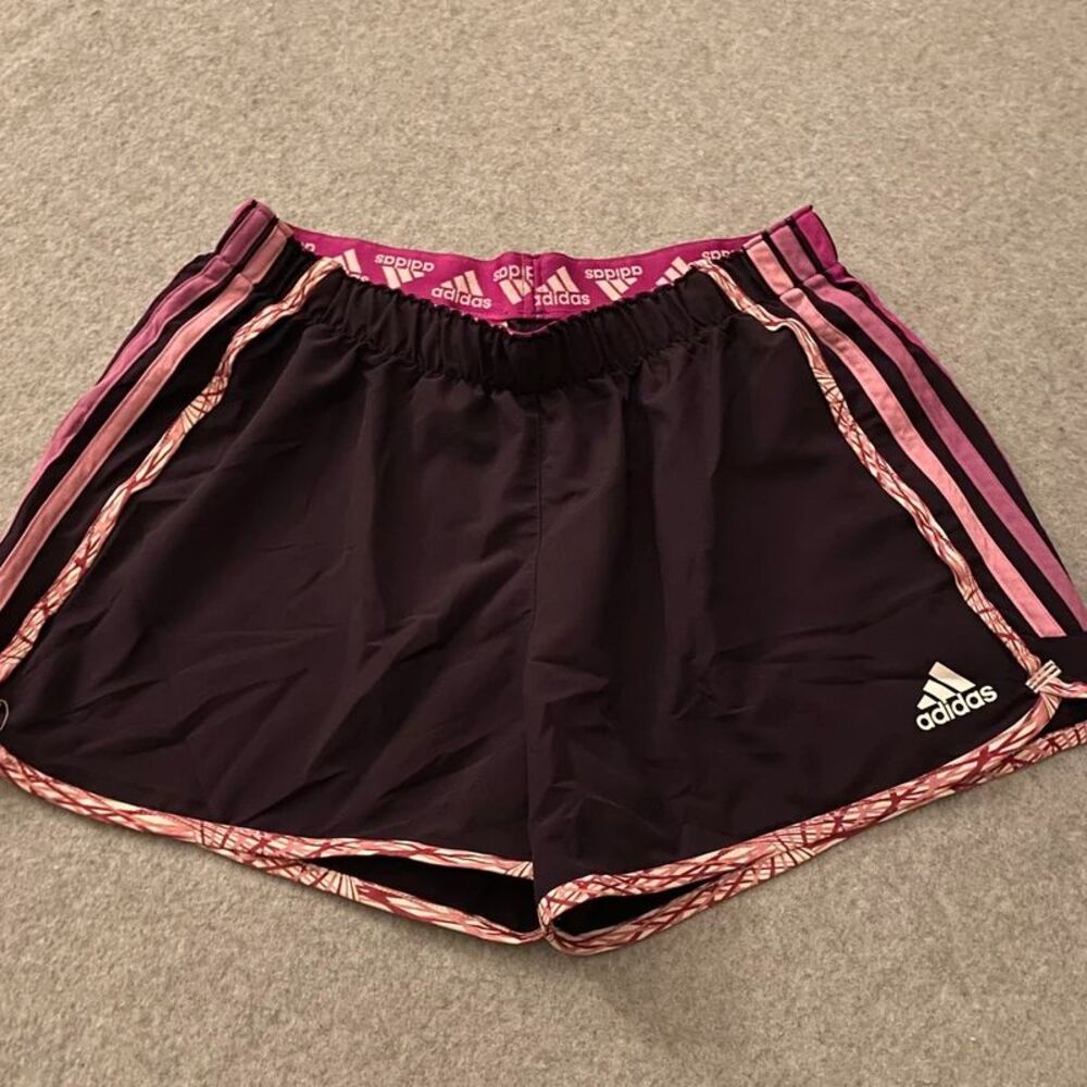 Adidas running shorts Women’s M purple pink climalite pull on athletic gym